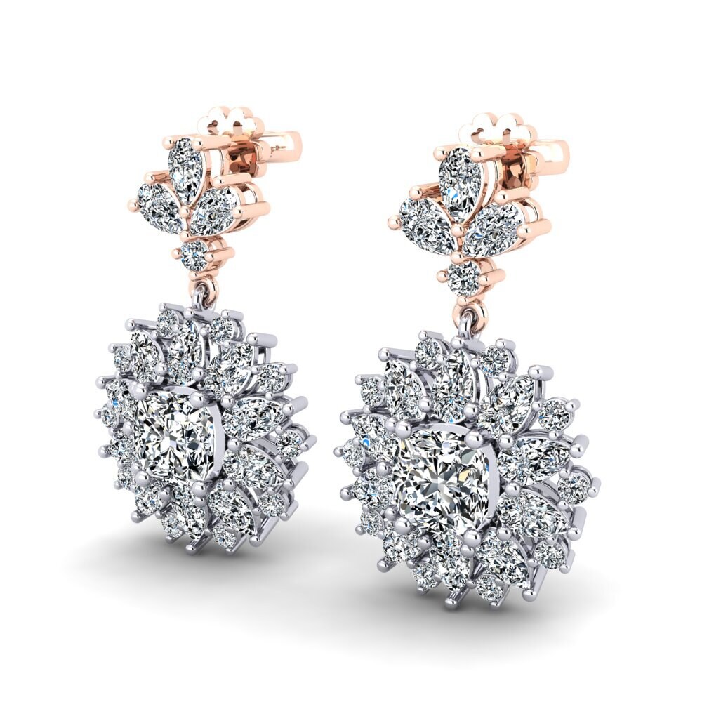 14k White & Rose Gold Women's Earring Decarria