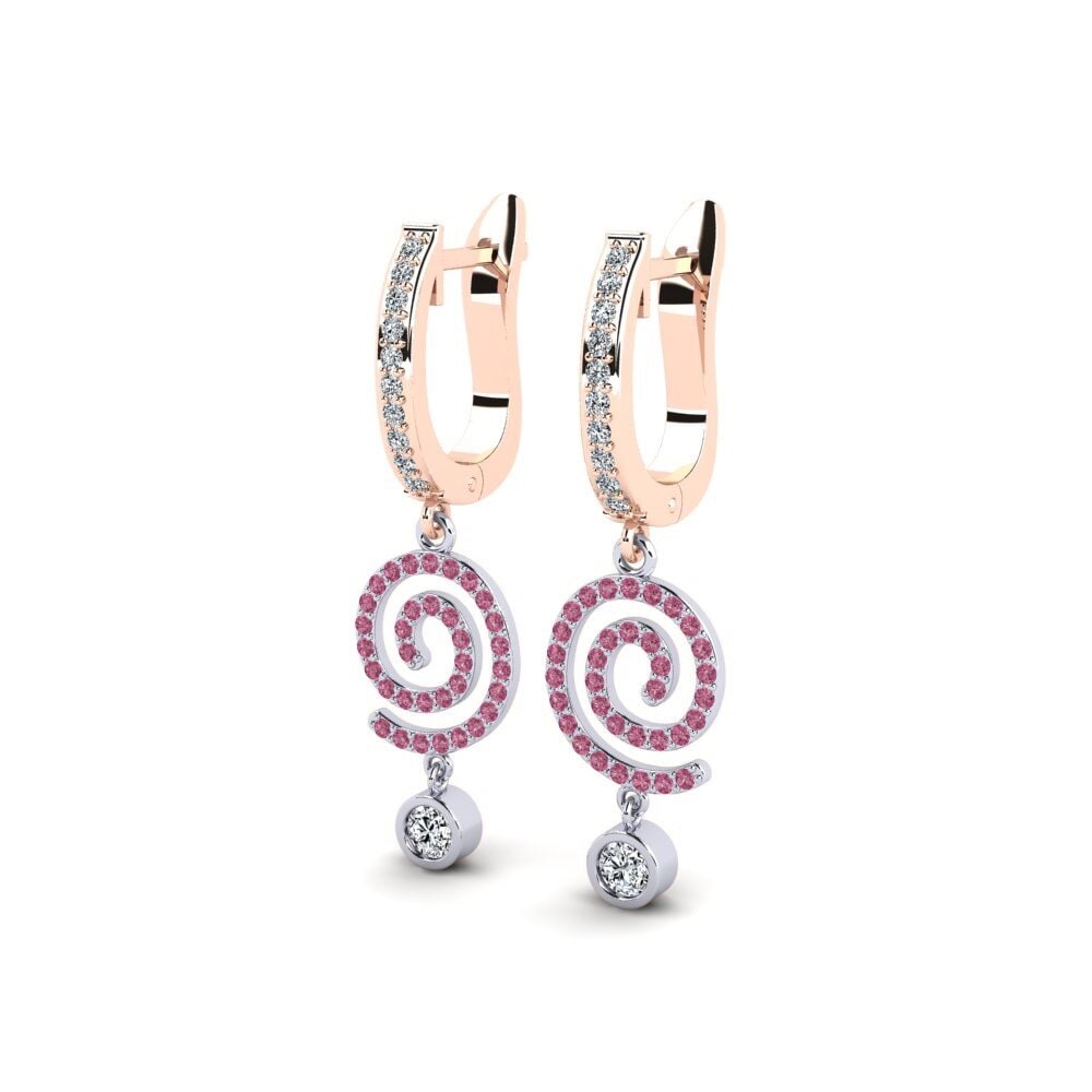 9k Oro Rosa & Blanco Pendiente de mujer Declin