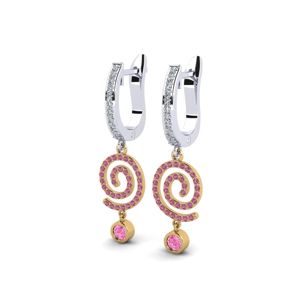 Pink Sapphire Women's Earring Declin