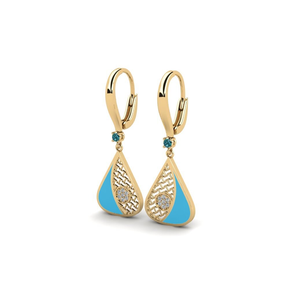 Diamante Azul Pendiente de mujer Dectent