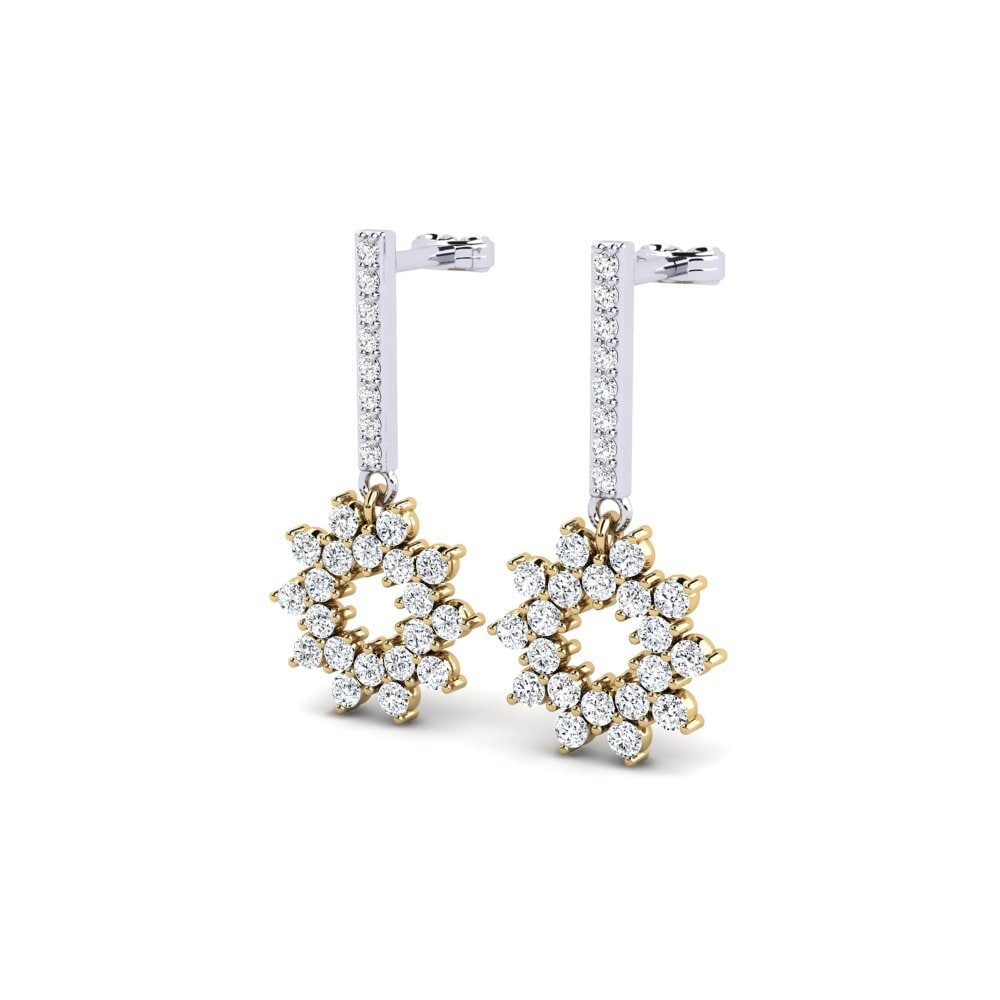 9k Oro Blanco & Amarillo Pendiente de mujer Defaed