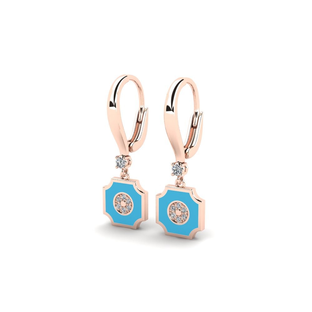 14k Oro Rosa Pendiente de mujer Defasen