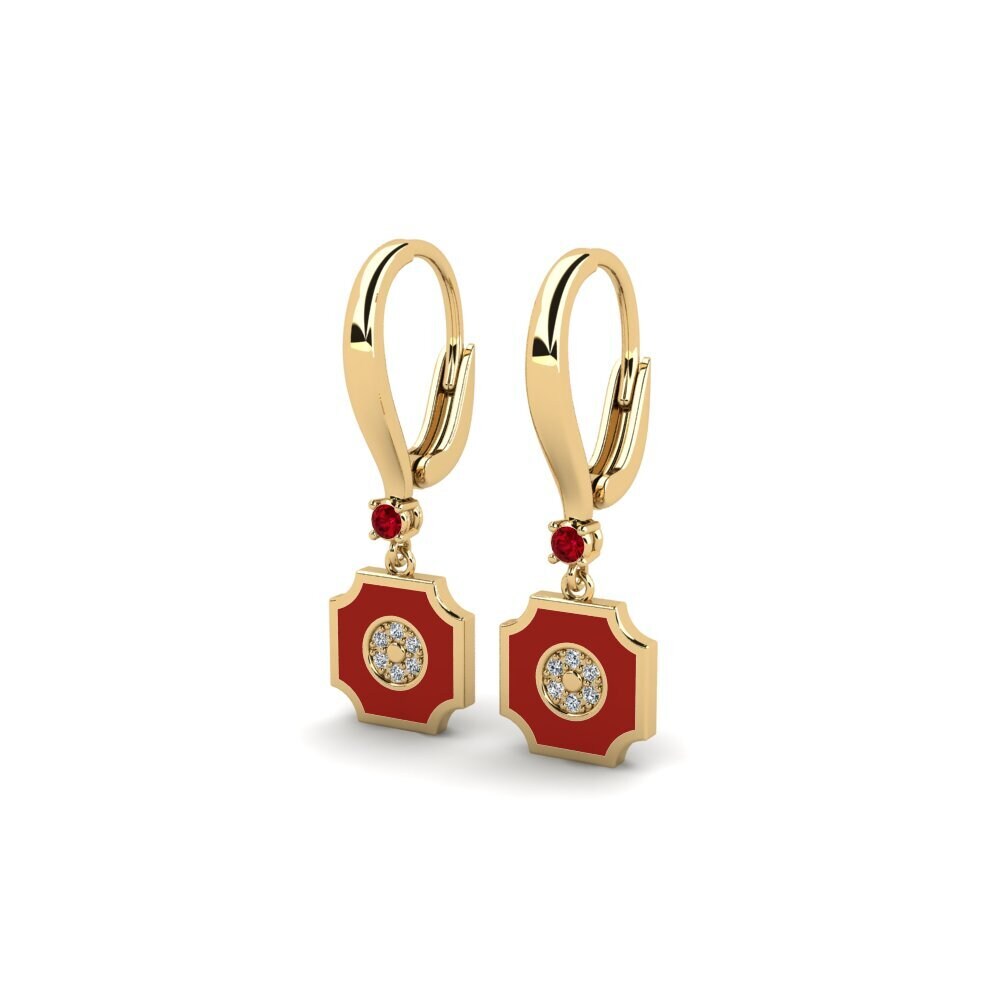 Zircone Rosso Orecchino da donna Defasen
