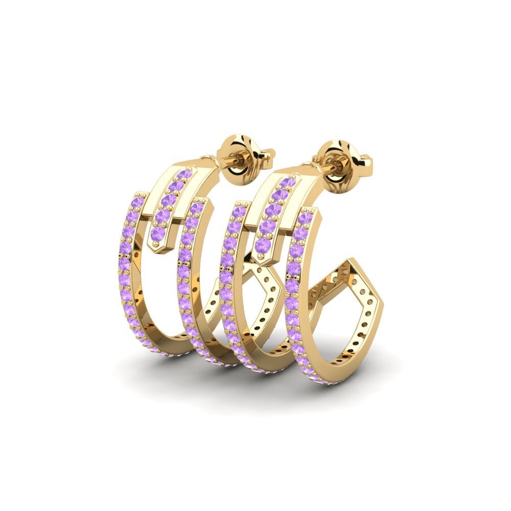 Amethyst Damen ohrring Defensiveness