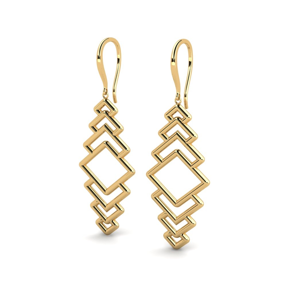 9k Oro Amarillo Pendientes Deference