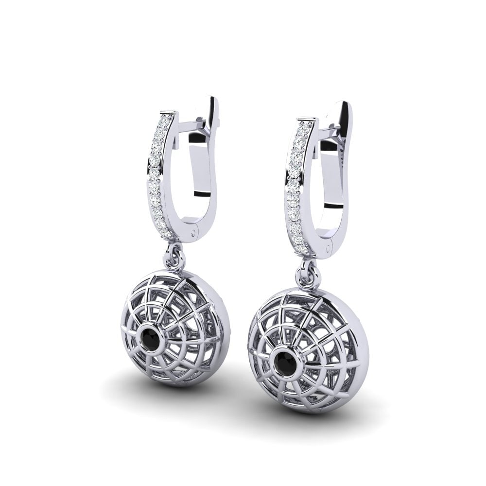 Saphir noir Boucle d'oreille femme Defiancer