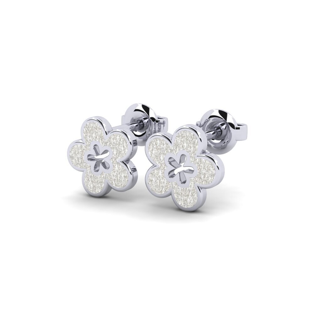 18k Oro Blanco Pendiente para Niño Definable