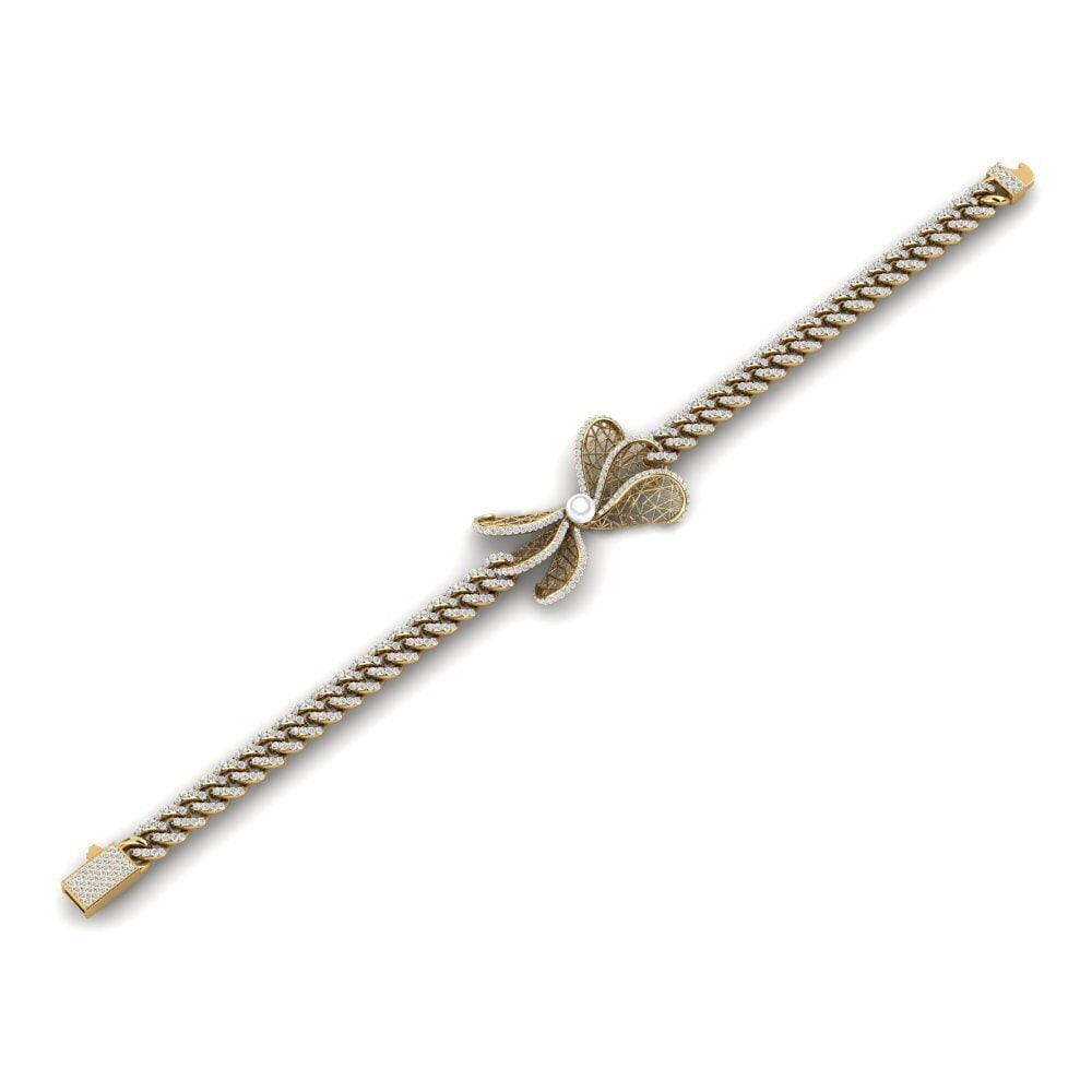 18k Oro Amarillo Diamante cultivado en laboratorio Pulsera de Mujer Defterre
