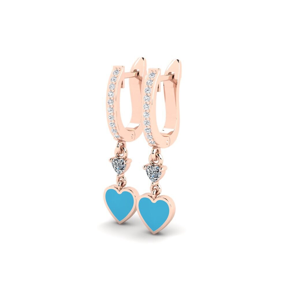 14k Oro Rosa Pendiente de mujer Degan