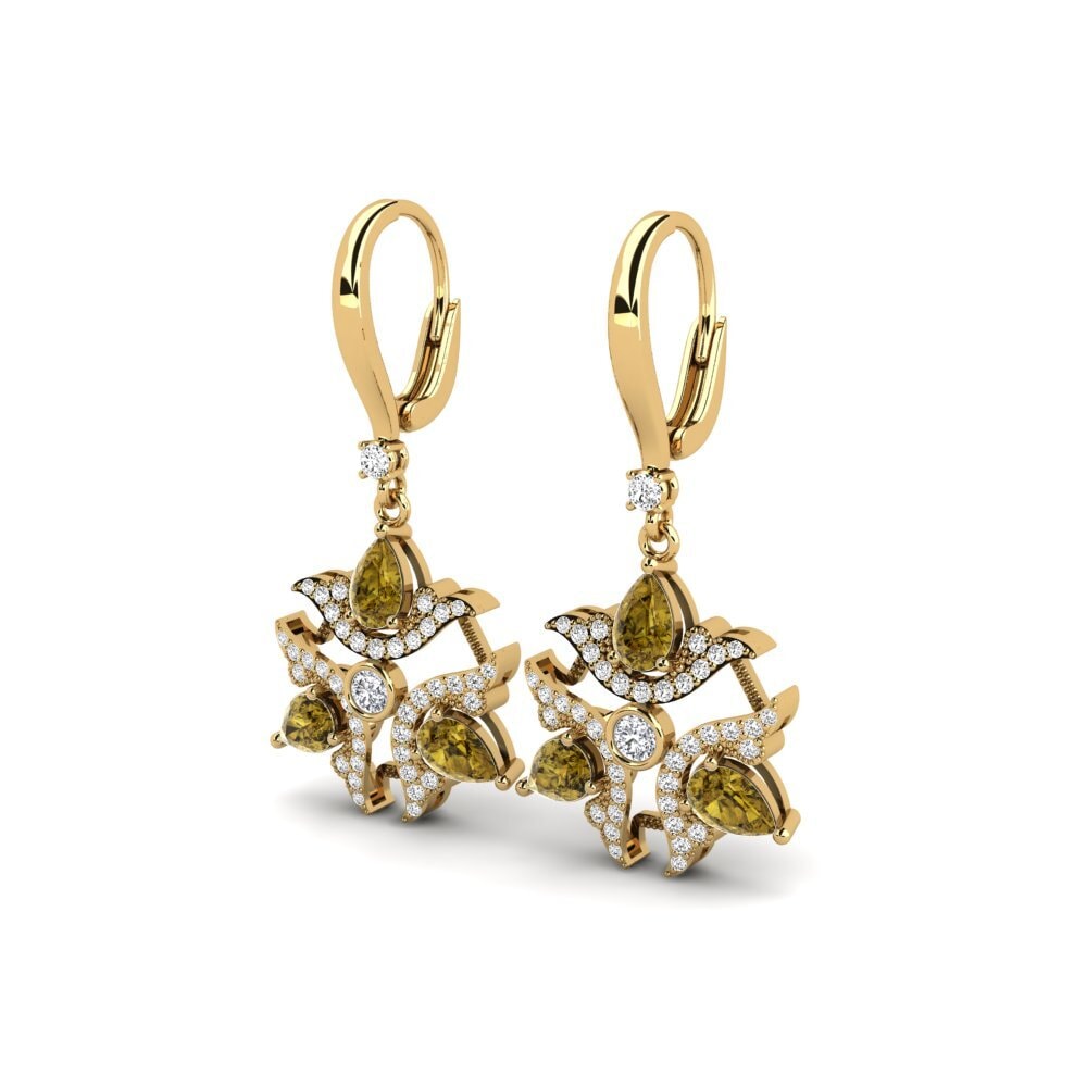 Đá Zircon Nâu Bông tai nữ Degouliner
