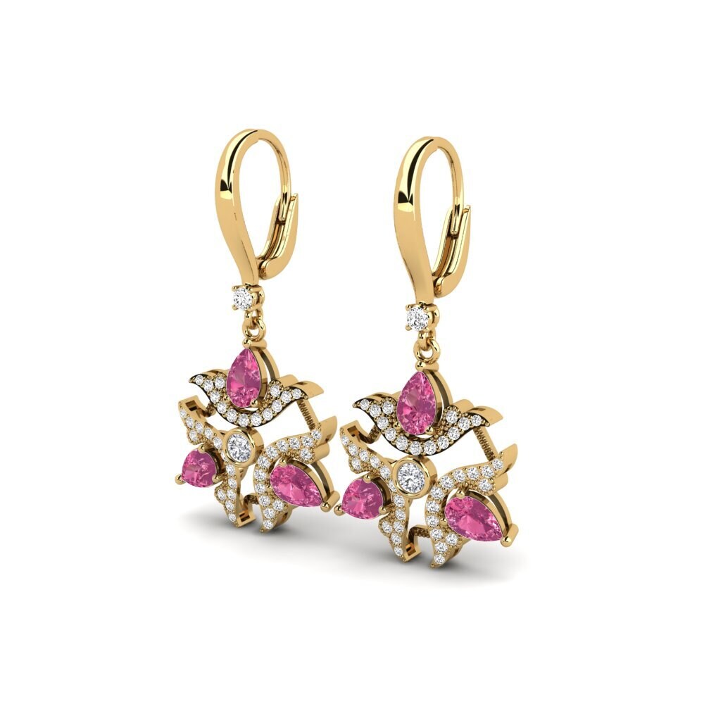 Turmalina Rosa Brincos Feminino Degouliner