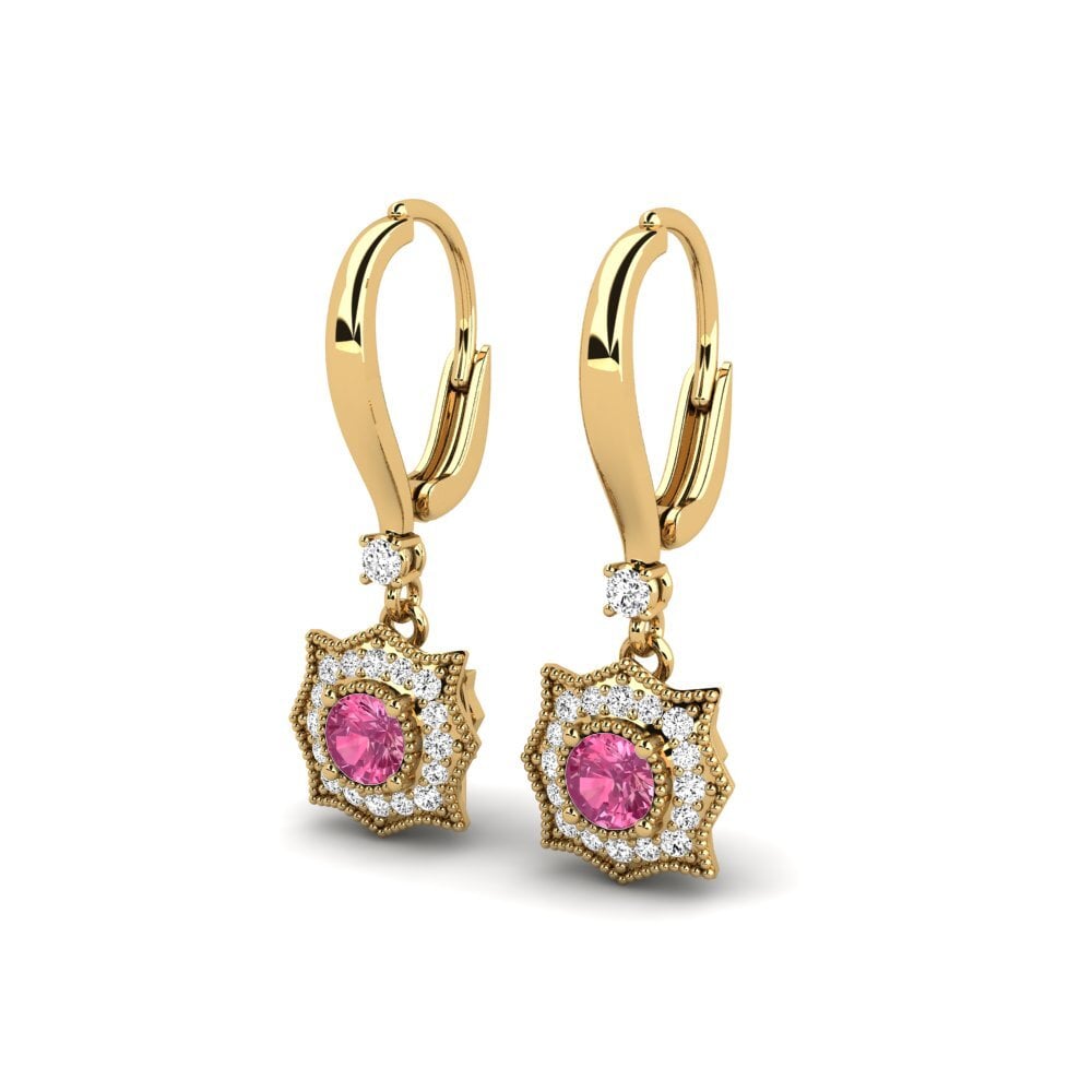 Turmalina Rosa Brincos Feminino Degourdi