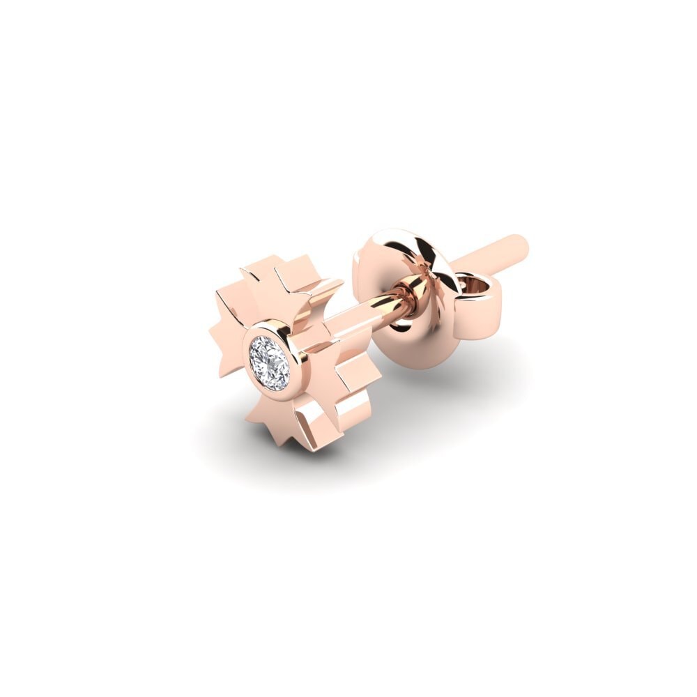18k Oro Rosa Diamante Pendiente para hombre Degria