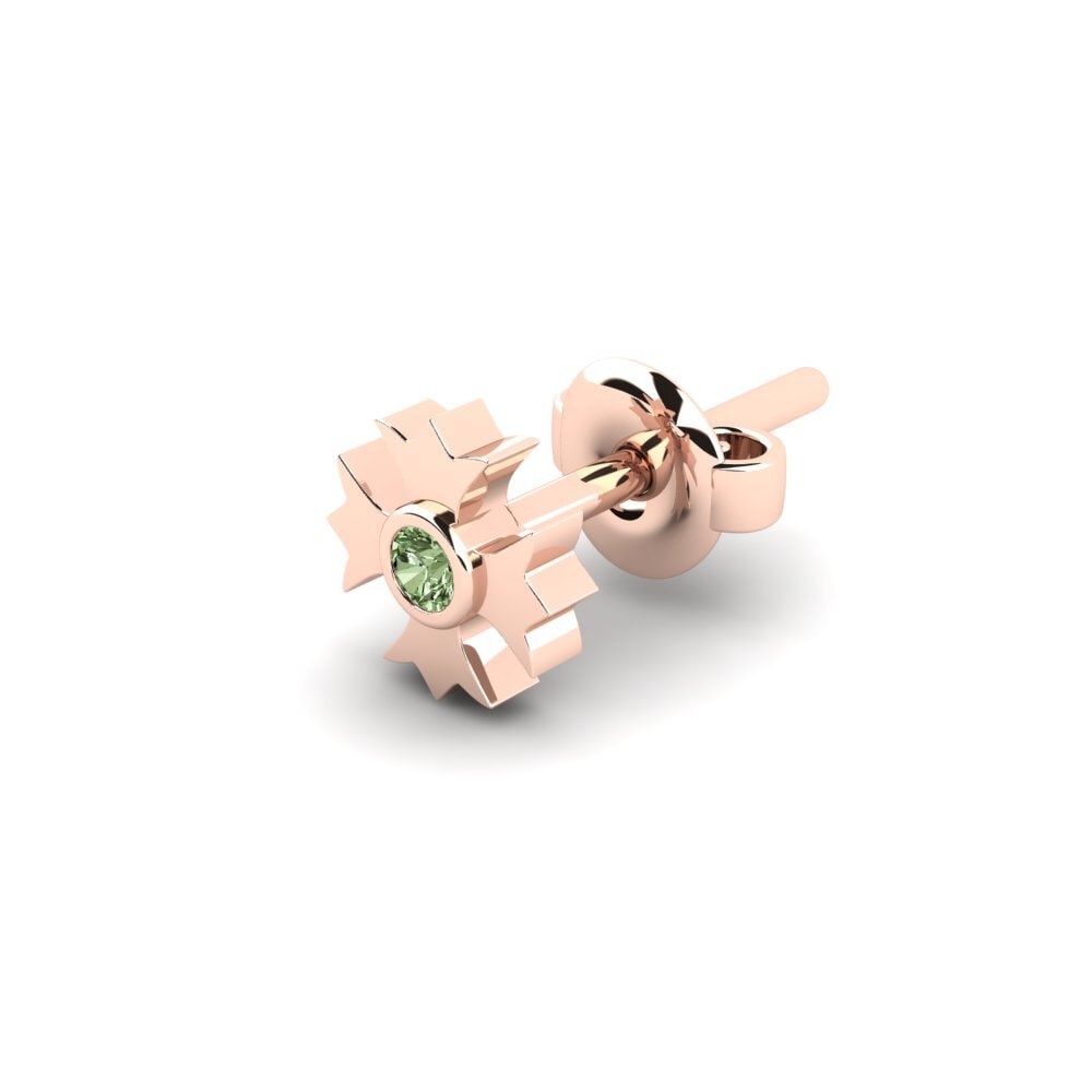 18k Oro Rosa Diamante Verde Pendiente para hombre Degria