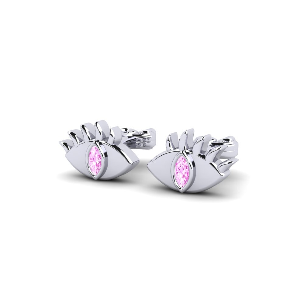 Roze Saffier Dames Oorbellen Deguster