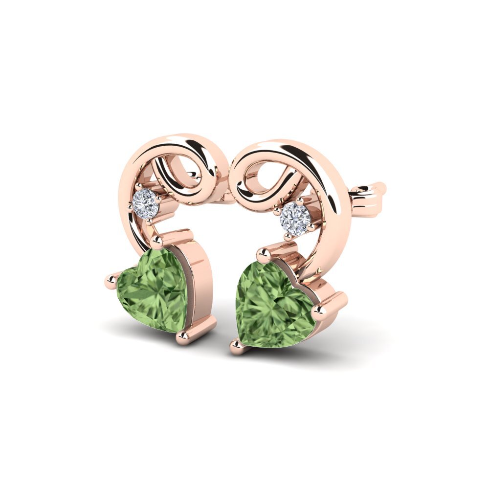 Oro Rosso 585 Zaffiro Verde Orecchino da donna Dehan