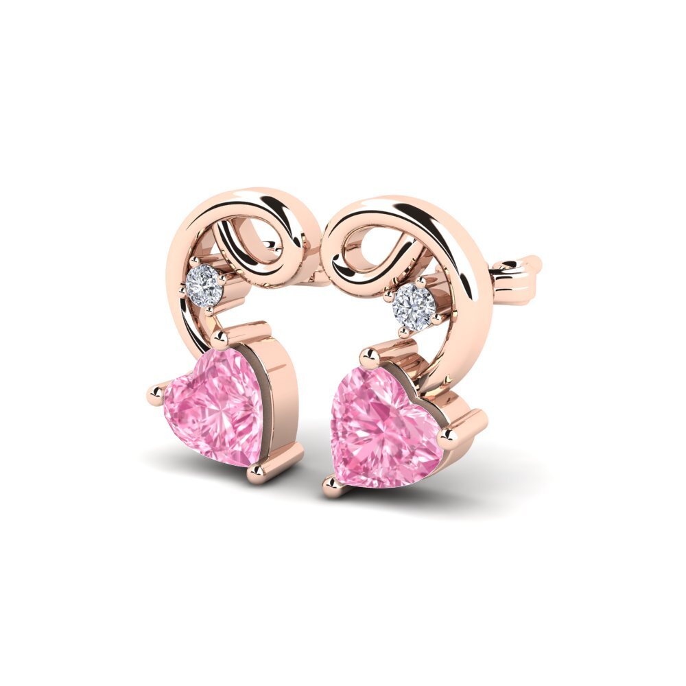 Oro Rosso 375 Zaffiro Rosa Orecchino da donna Dehan