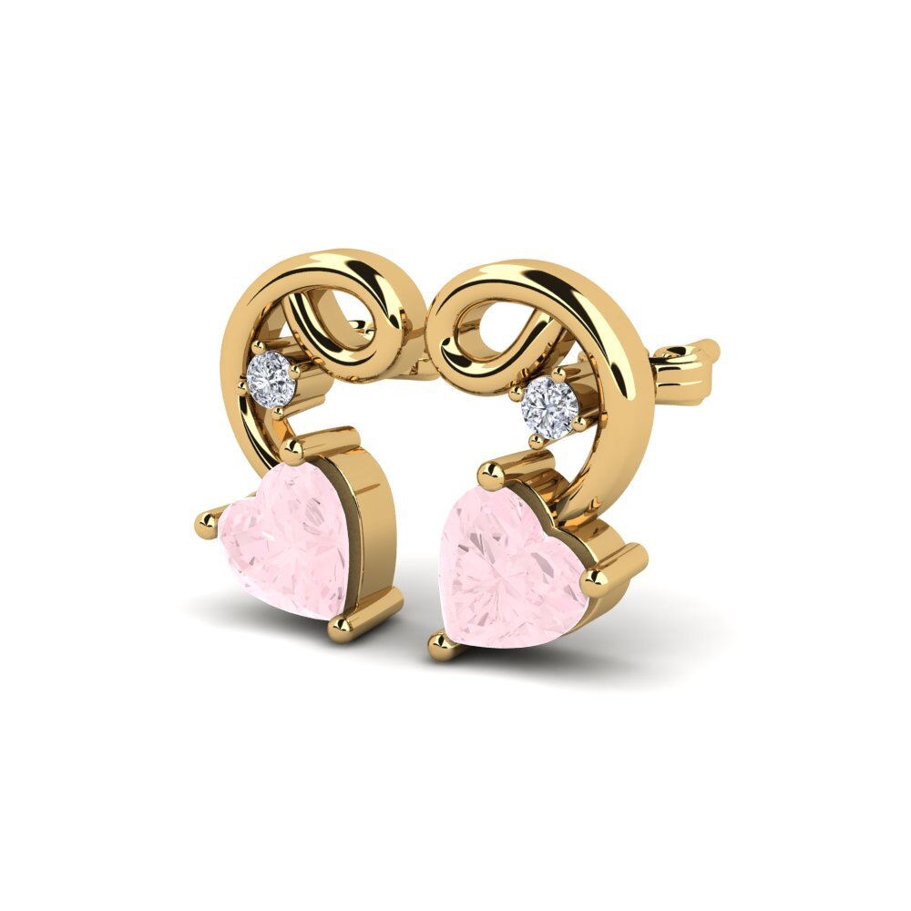 Quartz Rose Boucle d'oreille femme Dehan