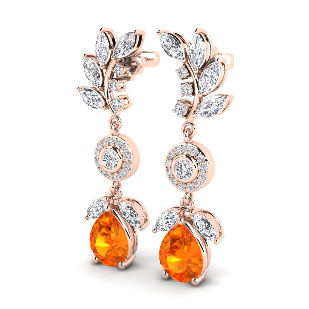 Orangefarbener Saphir Damen ohrring Dekotta