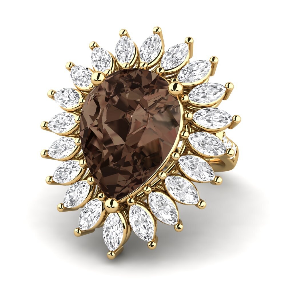 14k Oro Amarillo Anillo Delcenia