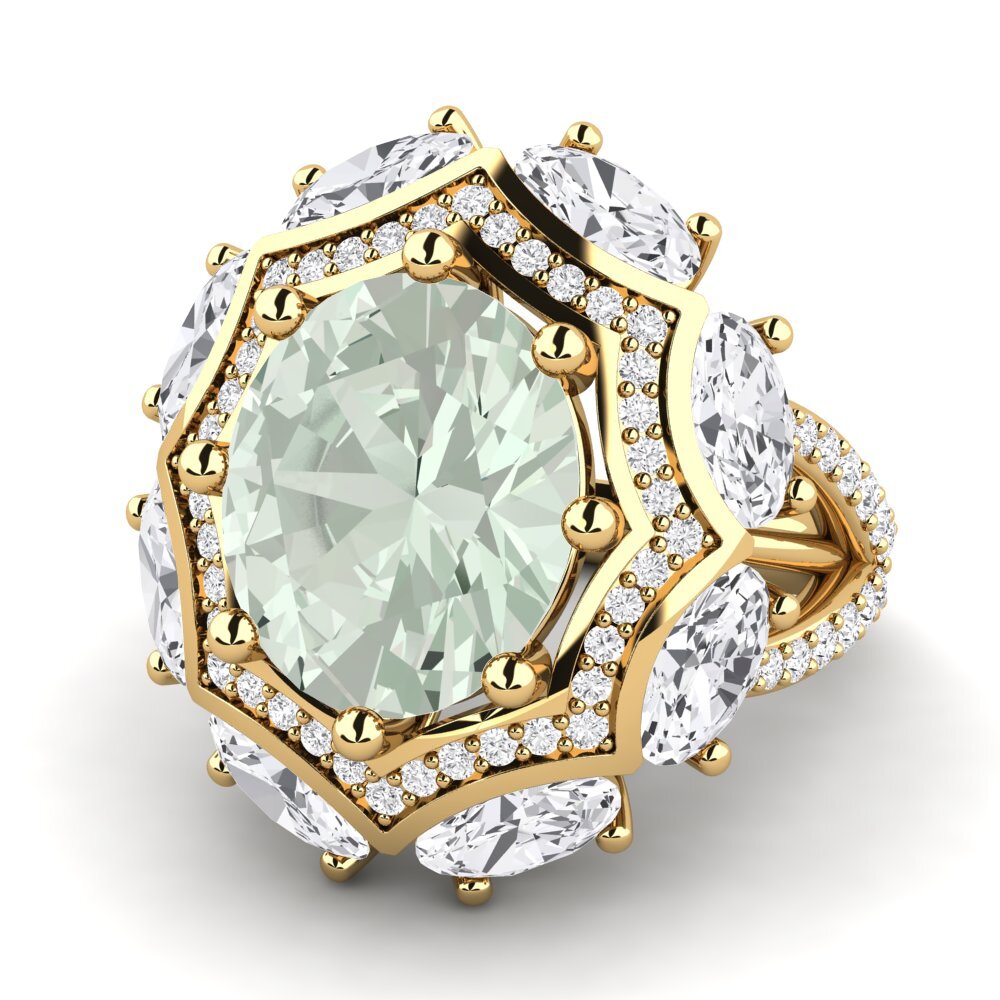 14k Oro Amarillo Anillo de compromiso Delfia
