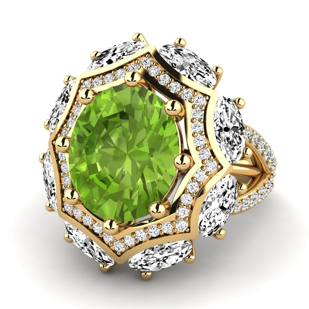 Peridoto Anillo de compromiso Delfia