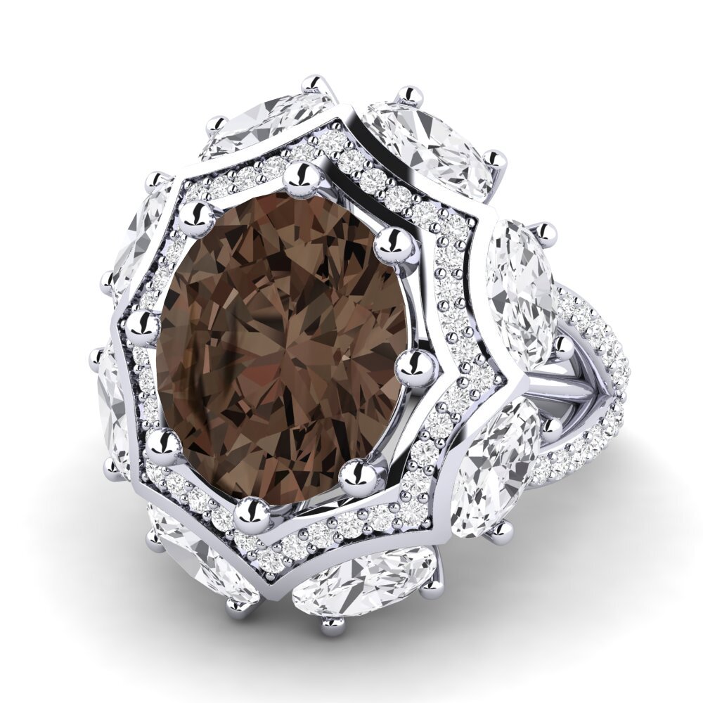 Smoky Quartz Engagement Ring Delfia