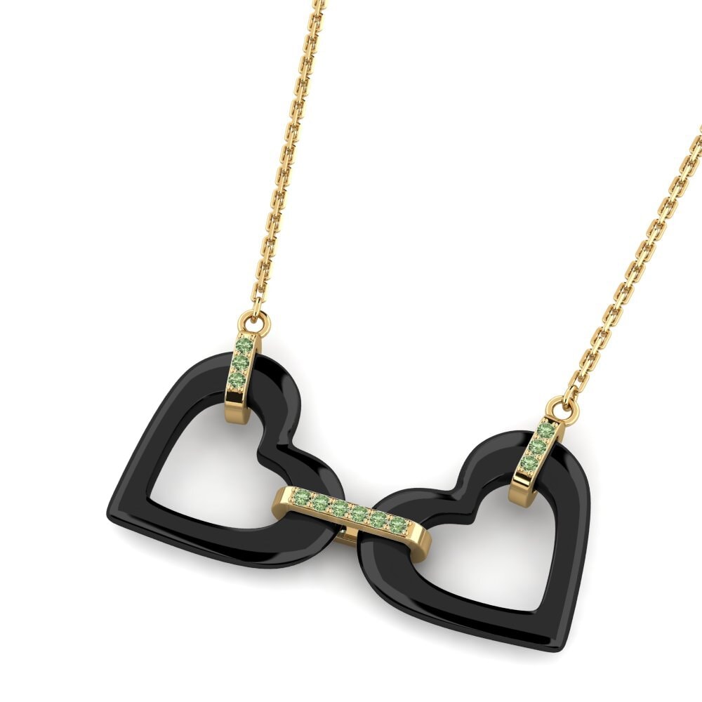 Diamante Verde Collar de Mujer Delgado