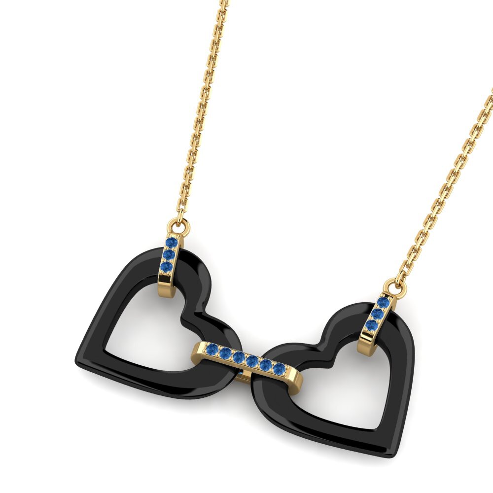 Circonita Azul Oscuro Collar de Mujer Delgado