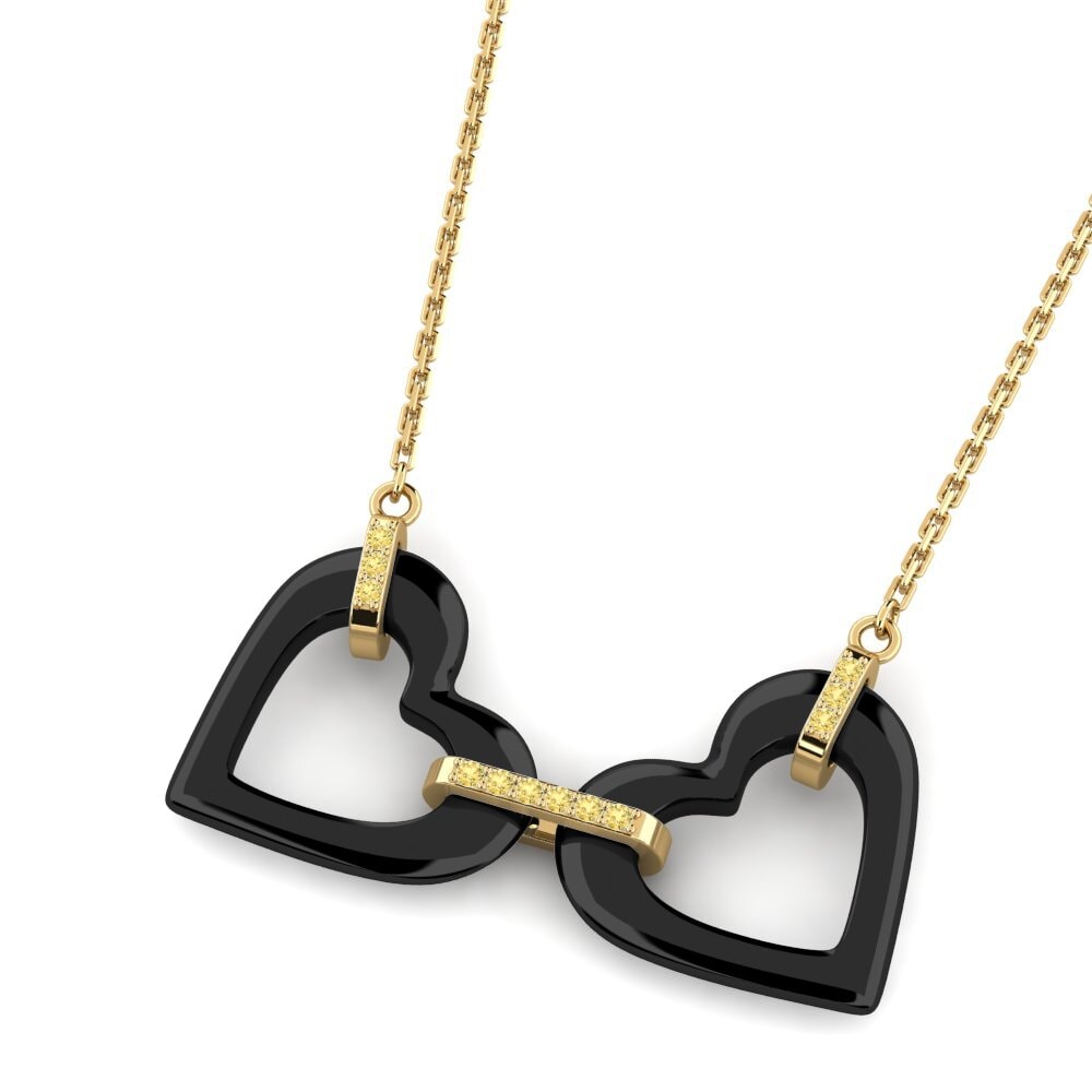 Diamante Amarillo Collar de Mujer Delgado
