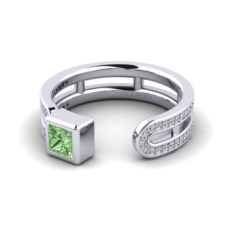 Diamante Verde Anel Deloray