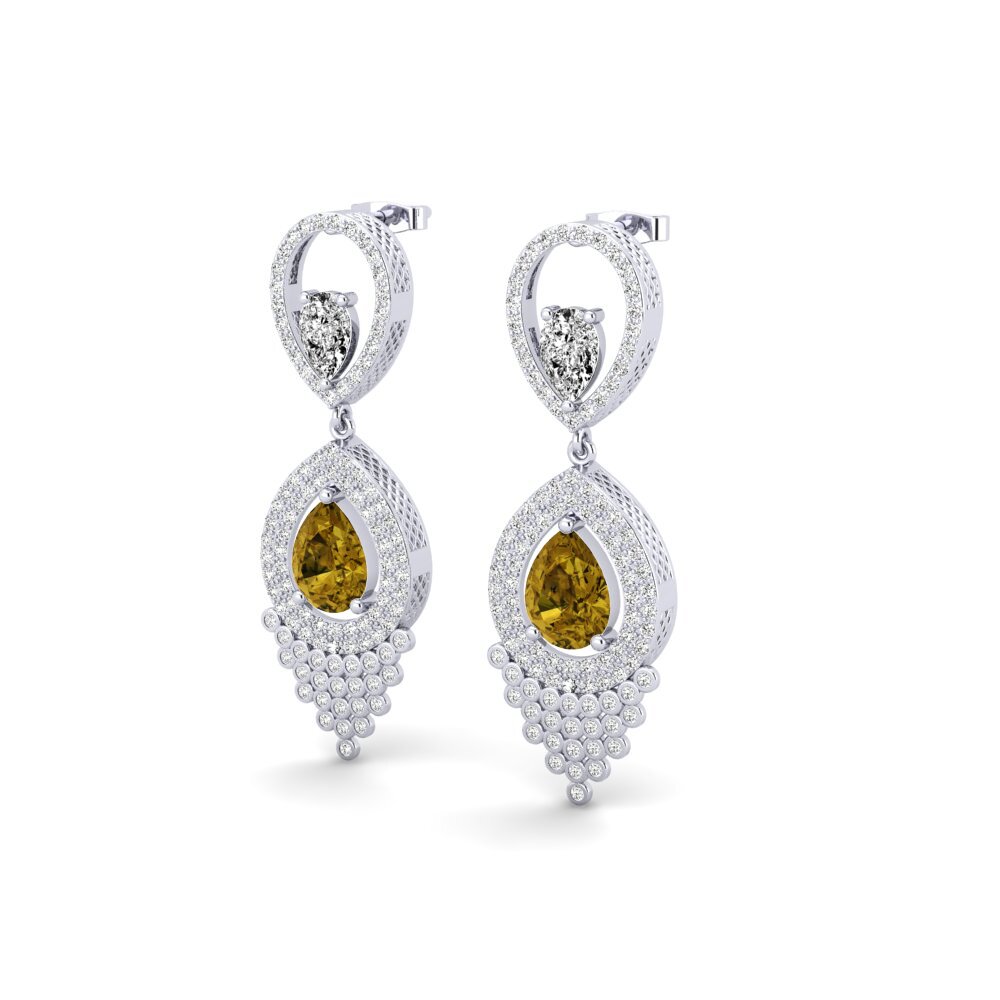 Đá Zircon Nâu Bông tai nữ Delray