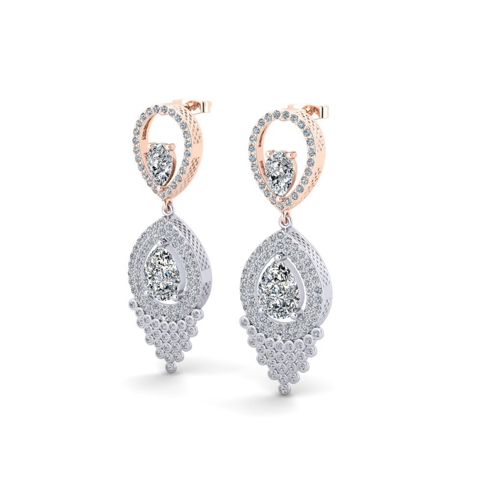 14ct White / Rose Gold Women's Earring Delray