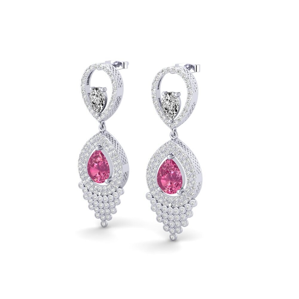 Turmalina Rosa Brincos Feminino Delray