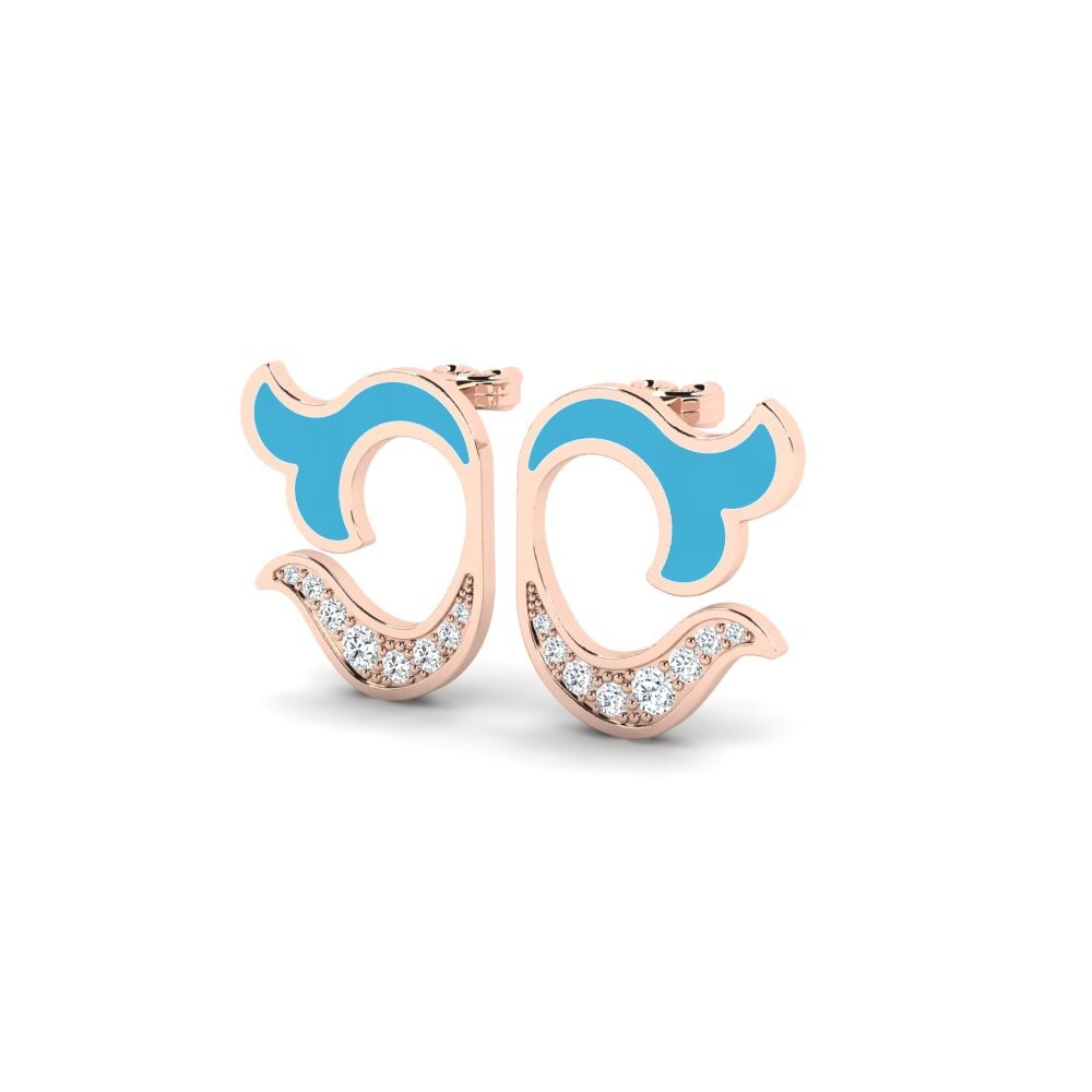 14k Oro Rosa Pendiente de mujer Demarcative