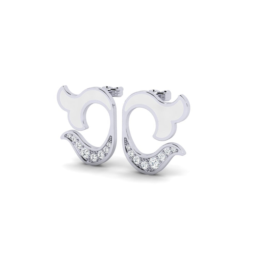 14k Oro Blanco Pendiente de mujer Demarcative