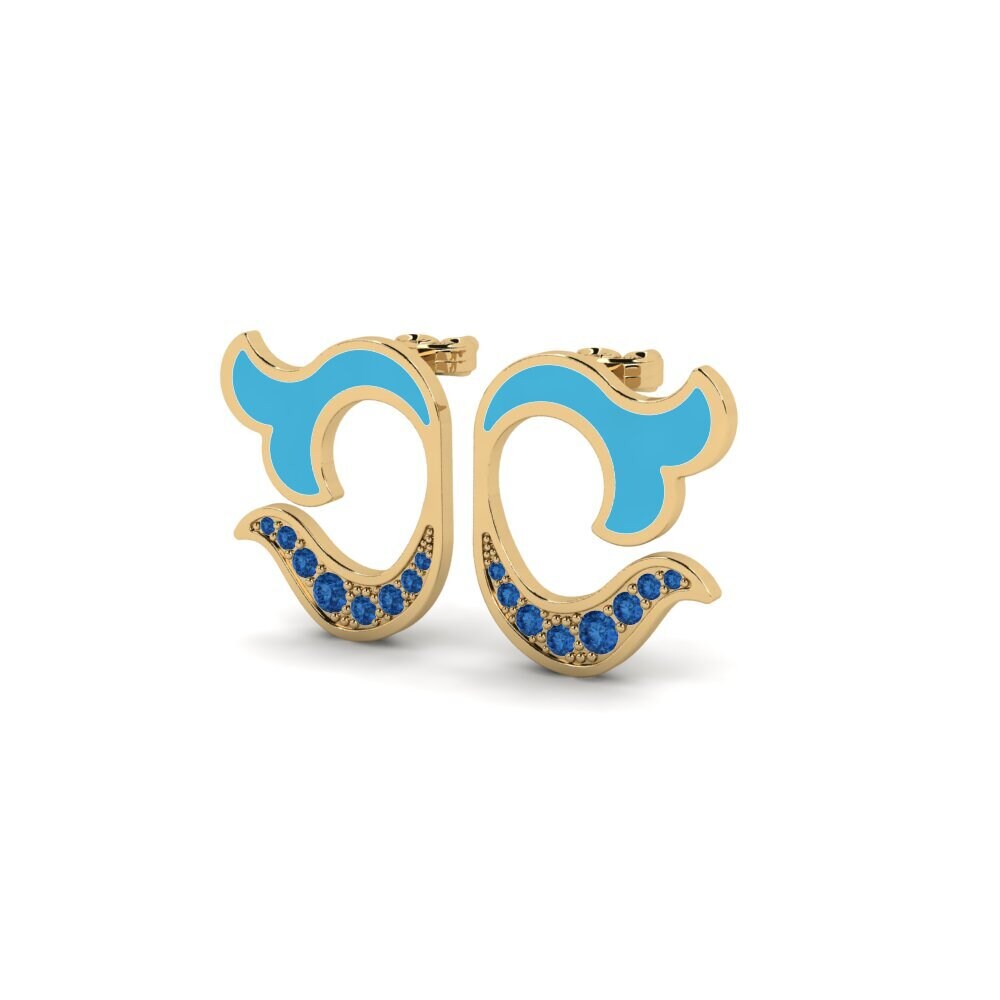 Zircone Blu Scuro Orecchino da donna Demarcative