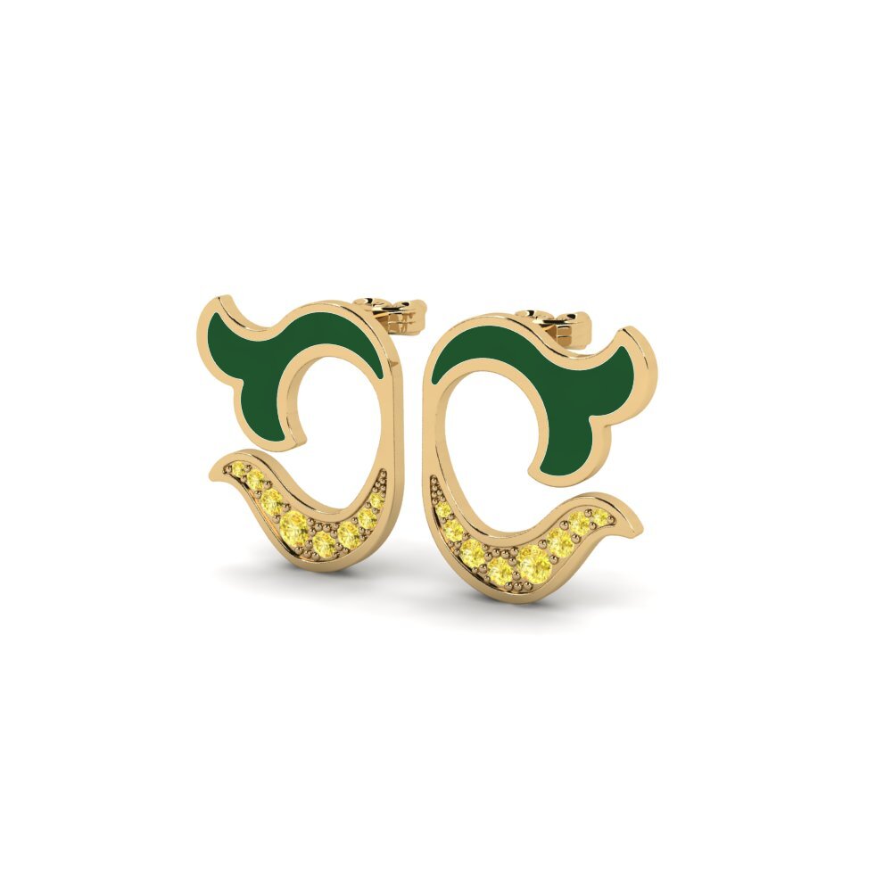 Đá Sapphire Vàng Bông tai nữ Demarcative