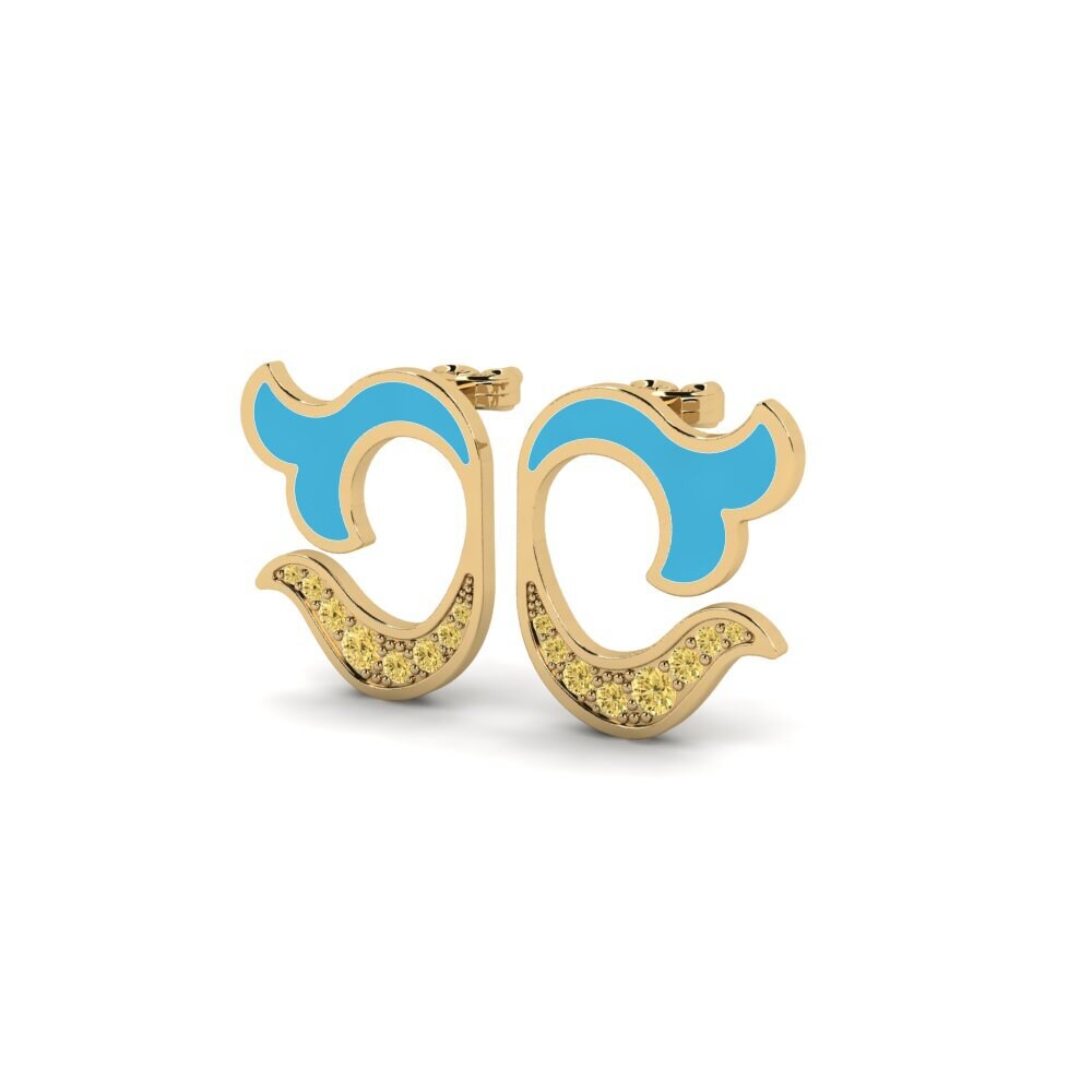 Diamante Giallo Orecchino da donna Demarcative
