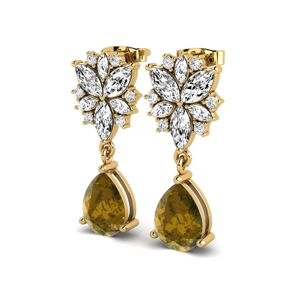 Đá Zircon Nâu Bông tai nữ Demarcus