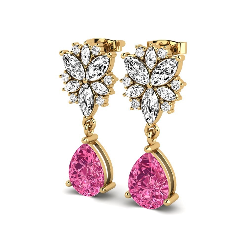Turmalina Rosa Brincos Feminino Demarcus