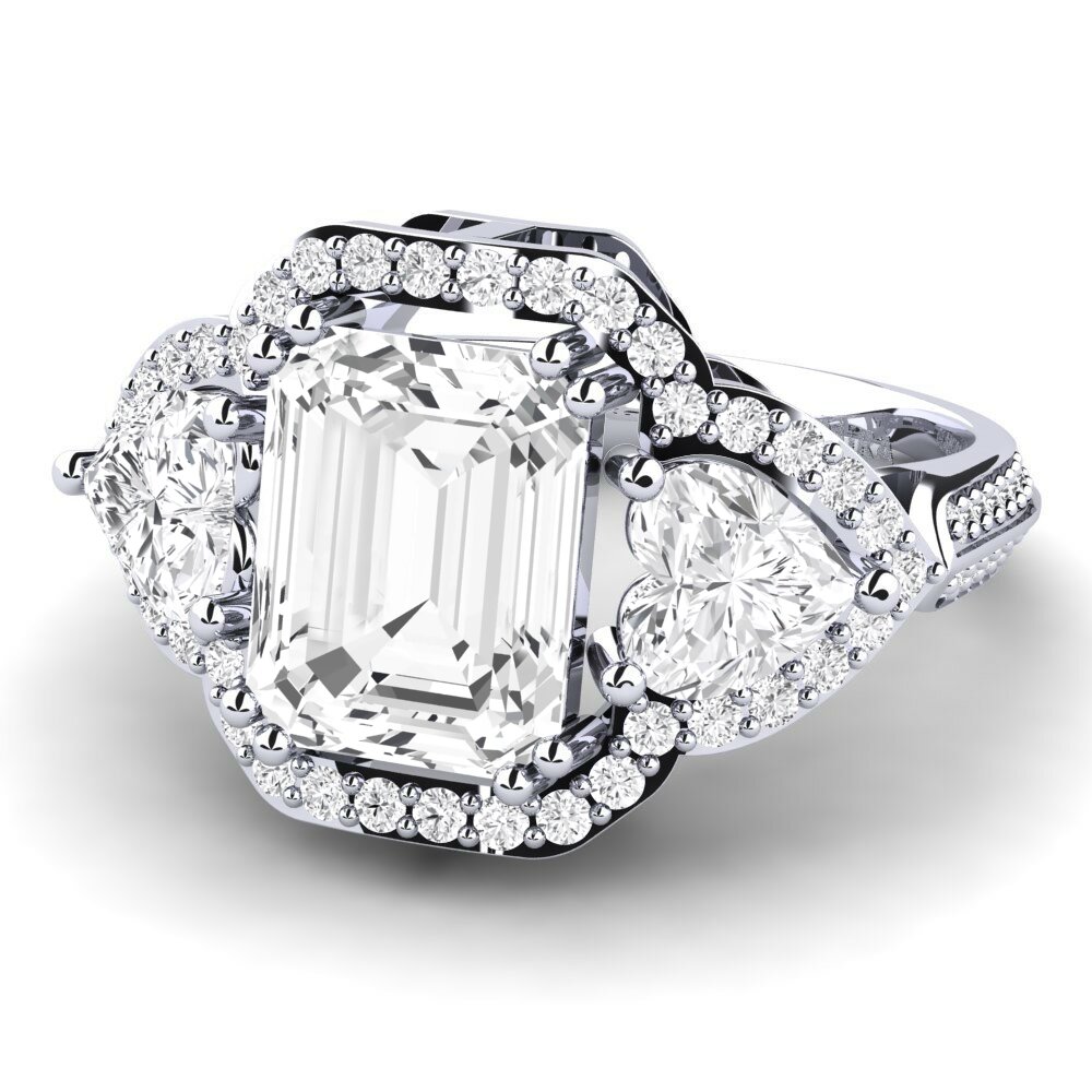 White sapphire Engagement Ring Demaura