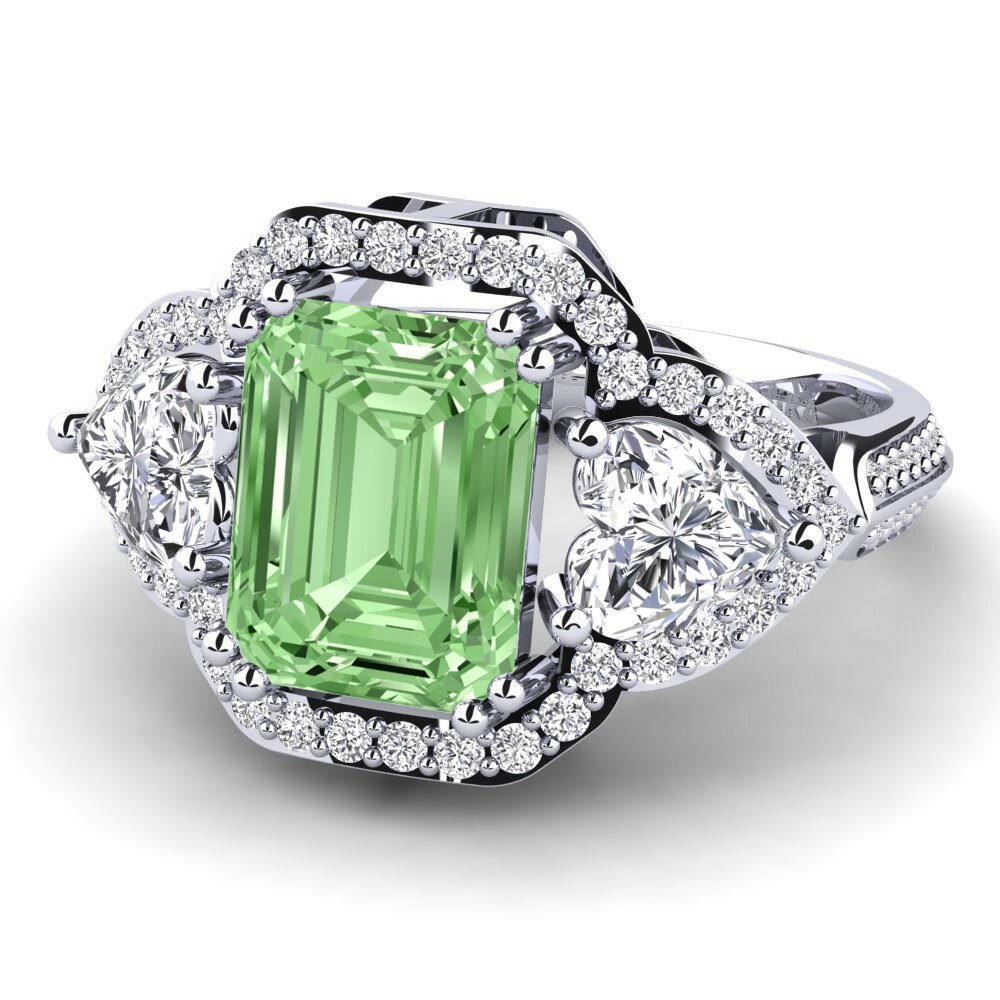 Green Diamond Engagement Ring Demaura