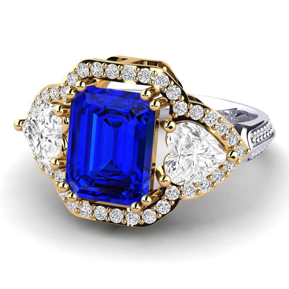 18k Oro Amarillo/Blanco Anillo de compromiso Demaura
