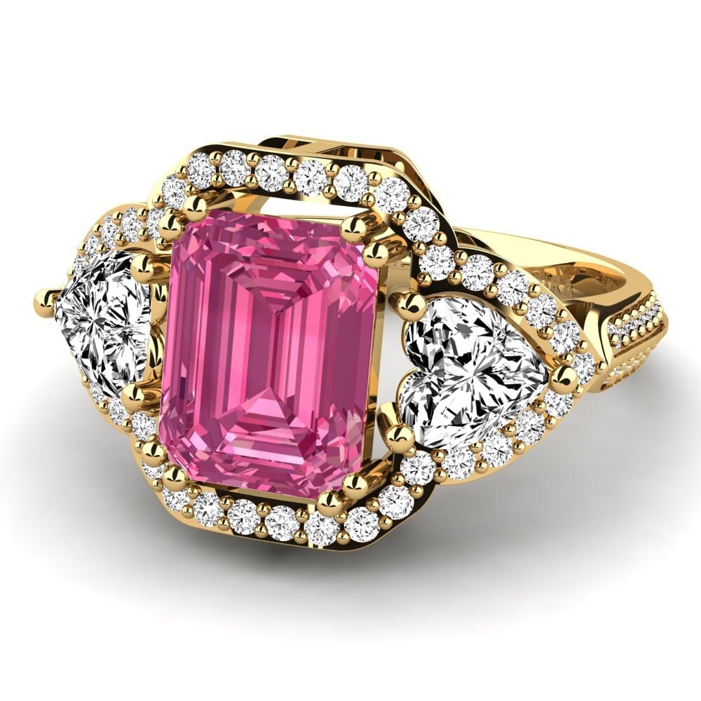 Turmalina rosa Anillo de compromiso Demaura