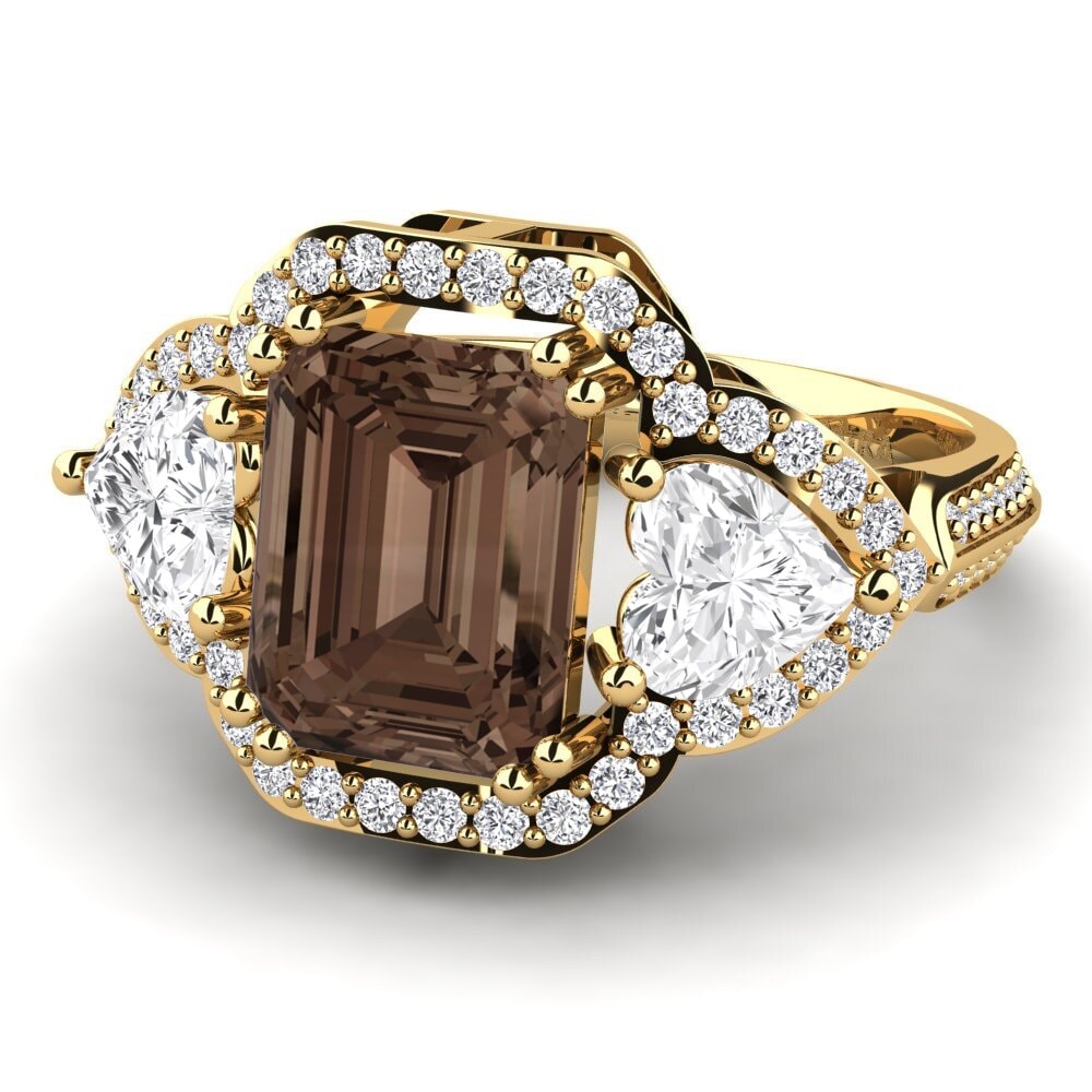 9k Oro Amarillo Anillo de compromiso Demaura