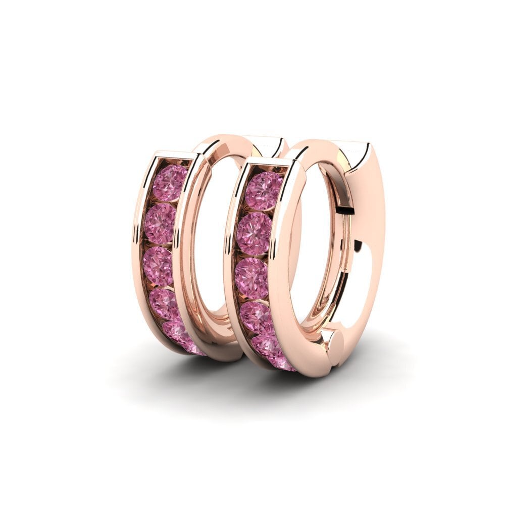14k Oro Rosa Granate Rhodolite Pendiente de mujer Denault