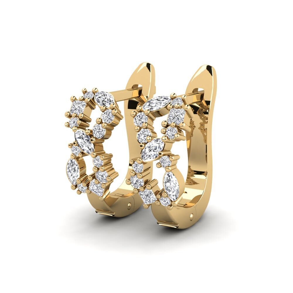 14k Oro Amarillo Mezclado Pendiente de mujer Denebola