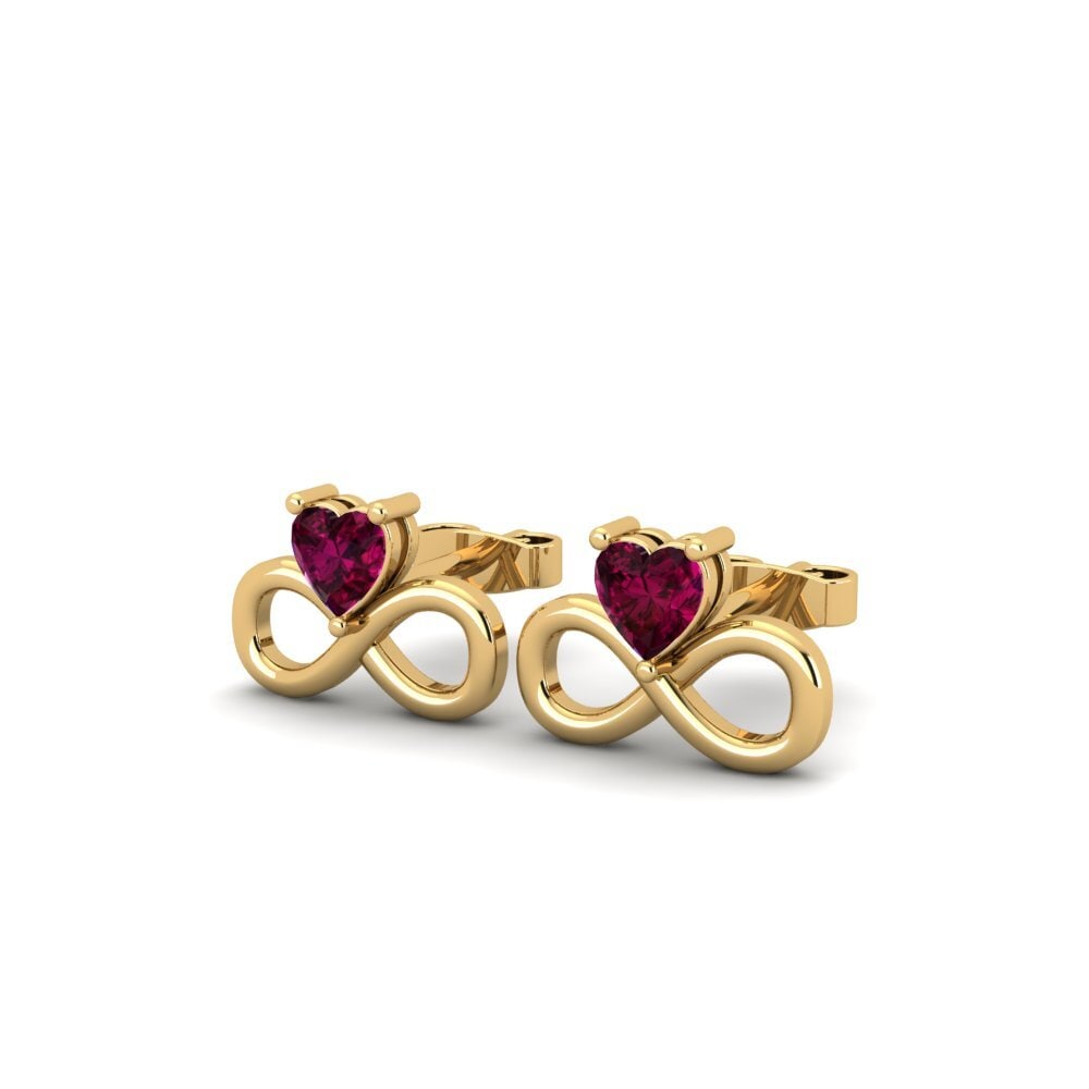 9k Oro Amarillo Granate Rhodolite Pendiente de mujer Dengisnu