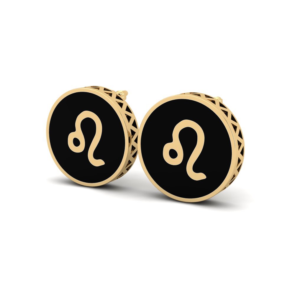 9k Oro Amarillo Pendientes Deni - Leo